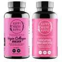 Happy Healthy Hippie Vaginal Probiotics für Frauen & Vegan Kollagen Builder Collagen Pillen