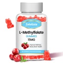 L-Methylfolat 15mg & Methyl B12 Gummie, Folat-Ergänzung für Gehirngesundheit, Stimmung & Immunität, DNA Synthesis & Repair, Sugar Free, Vegan, Cranberry Flavor, 60 Count