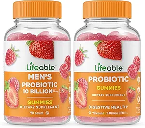 Lebensfähige Männer Probiotic 10 Billion + Probiotic 2 Billion CFU, Gummis Bundle - Große Verkostung, Vitamin Supplement, Glutenfrei, GMO frei, Kaugummi