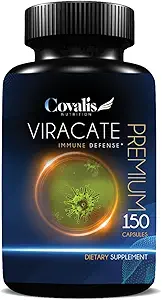 Virakate Immunabwehr Ergänzung | mit Monolaurin, Olivenblatt Extrakt, Katzenkralle, & Lysin | Anti-Microbial Properties | 150 Kapseln