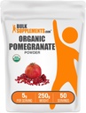 BulkSupplements.com Bio Granatapfel Pulver - Granatapfel Ergänzung für Immununterstützung, Kräuterergänzung - Glutenfrei, 5g pro Servierung, 250g (8.8 oz) (Pack von 1)