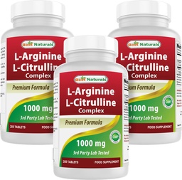 Best Naturals L-Arginin L-Citrulline Complex 1000 mg 250 Tabletten (250 Zähler (Pack von 3))