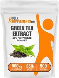 BulkSupplements.comgreen Tee-Extrakt-Pulver - 50% Polyphenol-Ergänzung, EGCG-Ergänzungen - Glutenfrei, 500mg pro Servierung, 250g (8.8 oz) (Pack von 1)