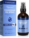 Magnesiumöl für Füße (4 fl oz), Magnesium Spray, 100% reines und organisches natürliches Magnesium Chloride Ölglas Flasche, topisches Magnesium Spray Öl für Füße, einfach zu bedienen 120ml