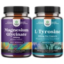 Bundle von Magnesium Glycinate 400mg Kapseln und Potent L Tyrosin 500mg Kapseln - für Schlaf-Unterstützung Knochen-Gesundheit Muskel Erholung - Aminosäure Nahrungsergänzungsmittel für Gehirn Gesundheit Schilddrüse Unterstützung