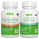 Algae Calcium & Magnesium Complex + High Absorption Curcumin C3 Complex, Vegan Bundle für Knochen, Gelenke und Erholung von Übung, von Igennus