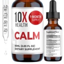10X Health Calm L Theanine Supplement Liquid Drops - 100mg L'Theanine Drops & 100mg GABA Ergänzungen zu Nerves, Calm & Stress - Natural Flavor 2.03 Fl oz.