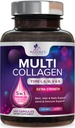 Multi Collagen Supplement 2400 mg - Typen I, II, III, V & X Multi Collagen Peptide Pillen für Frauen und Männer, hydrolysierte Collagen Supplements, Haar, Haut, Nagel, & Joint Support Supplement - 240 Kapseln