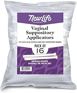 NewLife Naturals Einweg-Kunststoff-Vaginal-Suppositorien-Applikatoren - Passt die meisten Borsäure-Suppositorien, Pillen, Tabletten und Größe 0 und 00 Kapseln - pH Balance und feminine Gesundheit - Packung von 16