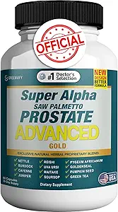 Super Alpha Saw Palmetto Prostata Advanced - Prostata-Gesundheits-Ergänzung für Männer - unterstützt Urinary Tract Health, Reduces Urgency und verbessert Bladder Emptying (60, Männer)