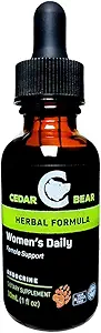 Cedar Bear Women's Support Täglich eine flüssige Kräuterergänzung, die hilft, gesunde Menstruationszyklen, das weibliche Reproduktionssystem und gesunde Hormon Funktion 1 Fl Oz zu unterstützen