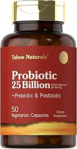 Carlyle Prebiotic, Probiotic & Postbiotic | 25 Billion CFU | 50 Pulver Pillen | Männer und Frauen Verdauungsgesundheit | Vegetarische und Non-GMO-Ergänzung