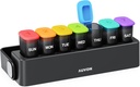 AUVON Moisture-Proof Wöchentliche Pille Organizer mit Locking Design, glatte Pille Box 7 Tage einfach zu bedienen, schwarze Pille Fall für Datenschutz, Pillenhalter für Medikamente, Vitamine, Fischöle, Ergänzungen