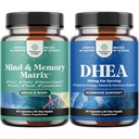 Bundle of Advanced Nootropics Brain-Supplement mit Memory & Focus Vitamins und DHEA-Supplement für Hormonbilanz, verbessert die Moodstabilität, Gehirnfunktion, Immunsystem, Energie & Fertilität