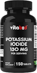 Kaliumjodid Nahrungsergänzung 130 mg pro Portion - 150 Tabletten (3 Flaschen)