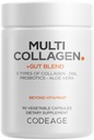 Codeage Multi Collagen + Gut Blend Supplement - Digestive Probiotics, DGL Licorice, Aloe Vera, Organic Peppermint Leaf, Slippery Elm - Hydrolyzed Bovine Collagen Pillen - Non-GMO - 90 Kapseln