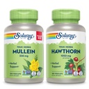 SOLARAY Mullein Leaf 330 mg und Hawthorn Berry Capsules 1050 mg - beruhigende Kräuterunterstützung Bundle für Gesundheit und Wellness - Vegan, Non-GMO, 60-Day Garantie, Lab Verified, 200/180 VegCaps