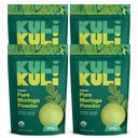 Kuli Kuli Moringa Oleifera Bio Blatt Pulver & Grün Smoothie, 100% reine USDA Certified & Non-GMO Moringa Pulver, Groß mit Glatteien, Tee und Essen, 4 Pack