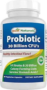 Best Naturals Probiotic 10 Strains & 30 Billion CFU Darmflora, 60 Veggie Kapseln (60 Count (Pack von 1))