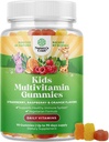Pflanzenbasierte Kinder Multivitamin-Gummien - Multivitamin für Kinder Immununterstützung mit Vitaminen A, C, D3, E, B6 & B12, Zink & Jod - Kinder Vitamine Kauformel für starke Gesundheit - 90 Zähler
