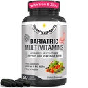 Bariatric Multivitamin mit Eisen für Damen und Herren - All-in-One 42 Superfood Blend for Energy & Immune Support - Post-Surgery Recovery, Easy-to-Swallow, Halal, Made in USA (60 Liquid Capsules)