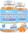 Zuckerfreie Magnesium Glycinat-Gummien mit L-Threonat, Magnesium-Ergänzungen für Frauen und Männer mit Ashwagandha, L-Theanin, GABA, Vitamin C, B6
