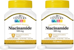 21st Century Niacinamide 500 mg Verlängerte Freisetzung Tabletten, 110-Count (Pack von 2)