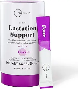 Premama Lactation Supplement, Diät-Unterstützung, Unterstützt gesunde Brustmilch, essentielle Nährstoffe für pflegende Mütter, Glutenfrei, Vegetarisch, Gemischte Berry-Mischung, 28 Single-serve-Packets