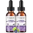 GREENPEOPLE Magnesium Glycinate Flüssigkeitstropfen - 1000mg 5-in-1 Hohe Absorption flüssiges Magnesium für Schlaf mit D3/K2/B6 | Fast-Acting, Knochen, Muskel & Schlaf | Zuckerfreies Korn Flavor, 2fl Oz 2 Pack