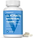 Magnesium Glycinat 1600mg Ergänzungen - mit Vitamin B6 & Zink, Vitamin D3, Chelat Magnesium für Schlaf, Muskel, Knochen und Immune Gesundheit, hohe Absorption Magnesio, Non-GMO, Vegan 90 Kapseln