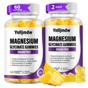(2 Pack) Magnesium-Glycinat-Gummien 500mg, High-Absorption Magnesium-Ergänzung mit Calcium & Vitamine, Unterstützung Knochen, Muskel, Nacht, Gedächtnis & Stimmung, Vegan, Non-GMO, 60 Zähler, Ananas Flavor