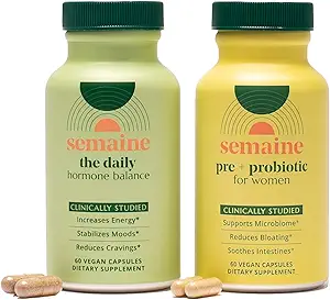 Semaine Hormonal Gut Balance Bundle - Unterstützung Cellular Energy, Klare Haut und Stimmung. Ease Bloating & Indigestion, Unterstützung Vaginal Health | 1 Monat Versorgung