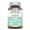 Erstaunliche Formeln L-Arginin/L-Citrulline Complex 1000mg 120 Tabletten Supplement| Non-GMO | Gluten Free | Made in USA