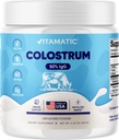 Vitamatic Bovine Colostrum Powder - 50% Höchste IgG -120 Gramm - Ergänzung für Gut Gesundheit, Haarwachstum, Schönheit, Muskel-Recovery, & Immun-Unterstützung - einfach zu mischen - Unflavored - 60 Portionen