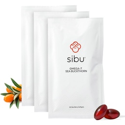 sibu Sea Buckthorn Omega-7 Softgels (90-Day Refill Sachet) – Ergänzung für gesunde Haut, Haar, Nägel und Trockenheit