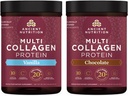 Antike Ernährung Multi Collagen Protein Pulver Vanille 45 Servierungen + Multi Collagen Protein Pulver Schokolade 45 Servierungen
