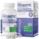 Bronson Men's Probiotic 50 Billion CFU Plus Prebiotic mit Ashwagandha, Fenugreek & Zink, Unterstützt gesunde Verdauung & Immunfunktion Non-GMO, 60 vegetarische Kapseln