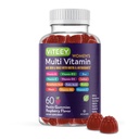 Viteey Womens Multivitamin Gummie - Immununterstützung - 12 in 1 essentielle Vitamine & Mineralstoffe - Vitamin A, C, D3, E, B6, B12, Folsäure, Biotin, Calcium, Zink &amp; Mehr - Vegetarisch - Raspberry Flavored