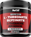 60 Kapseln - Magnesium L-Threonat Kapseln 500mg Magnesium Glycinat 500mg L-Theanin 200mg & Apigenin 50mg - Beeindruckende Vorteile für die Unterstützung positiver Stimmung, Immunsystem, Gehirngesundheit & Fokus