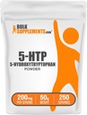 BulkSupplements.com 5-HTP Pulver - 5-Hydroxytryptophan, 5 HTP Supplement - 5-HTP 200mg, Mood Support Supplement - Glutenfrei, 200mg pro Servierung, 50g (1.8 oz) (Pack von 1)