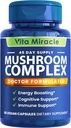 Mushroom Supplement Kapseln - 10x Pilz Complex mit Lions Mane Cordyceps Shiitake Reishi Mushrooms Supplements - Alle natürlichen Kräuter Vitamine Extrakt Pillen für Fokus Energie und Gehirn 90 Kapseln