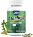 VEV Moringa Kapseln – mit Turmeric & Resveratrol|Plant-basierte Ergänzung für Immunfunktion SupportsSkin Wellness & Daily Energy|180 Vegan Kapseln