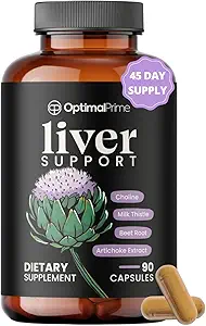 Optimale Prime Liver Cleanse Detox & Repair, Milk Thistle Supplement, Liver Detox, Liver Supplement, Liver Support, Dose für Ihre Leber, Artichoke Extract, Beetroot, Zink, Choline - 90 Kapseln