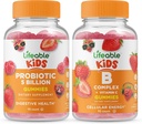 Lifeable Probiotics 5 Billion Kids + B Complex Kids, Gummis Bundle - Große Verkostung, Vitamin Supplement, Glutenfrei, GMO frei, Kaugummi