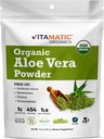 Vitamatic Certified USDA Organic Aloe Vera Powder – 1 lb (16 oz) Unterstützt Haut, Verdauung, Detox & Immune Gesundheit | Non-GMO, Gluten-Free, Kosher