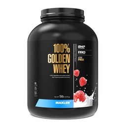 Maxler 100% Golden Whey Protein - 23g Premium Whey Protein Pulver pro Servieren - Pre, Post & Intra Workout - Fast-Absorbierende Whey Hydrolysat, Isolate & Konzentrat Mischung - Erdbeercreme 5 lbs