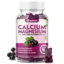 Calcium Magnesium Zink mit Vitamin D3 Beilage, Zucker freie Kalziumgummis für Damen, hohe Absorption Zink-Gummien für Knochen & Muskel & Immun Gesundheit, Vegan Elderberry Flavor - 60 Count