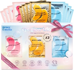 anmut & stella Under Eye Patches (12 Paare) Augenmasken für Puffy Eyes und Dark Circles - Stocking Stuffers, Weihnachtsgeschenke für Damen - Geschenke für Geburtstage, Bachelorette Party, Brautjungfern, Self Care