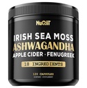 Bio Ashwangdha Kapseln 15000mg Irish Sea Moss Apfel Apfel Apfelessig &amp; Mehr - Unterstützung Gehirn Gesundheit, Stärke & Immunsystem - 120 Vegan Kapseln