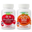 Kinder Multivitamin Chewables + Eisen 10mg + Vitamin C Chewables Bundle